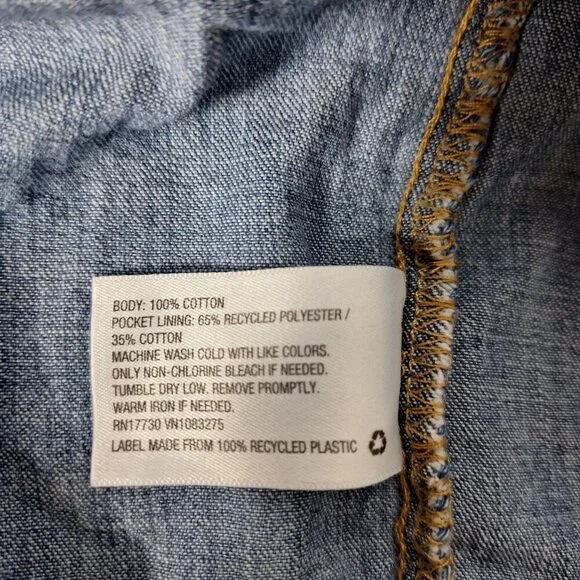 Universal Thread Denim Romper Sleeveless Blue Large - Picture 5 of 6